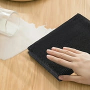 Microfiber Cleaning Cloths 12-Pack - Super Absorbent Kitchen Dishcloths, Lint-Free Wiping Towels for Car, Glass, and Countertops - Reusable Soft Black 11.81x11.81in
