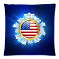 thumbnail image 1 of BOSDECO America Flag Stars Flower Picture Zippered Throw Pillow Cover Cushion Case 18x18 inches Two Sides Printing, 1 of 1