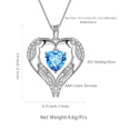 thumbnail image 4 of Love Heart Wings Necklace March Birthstone Pendant Aquamarine CZ 925 Sterling Silver Birthday Valentine's Day Gifts for Her Juwaliy, 4 of 8