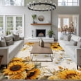 thumbnail image 3 of 8x10 Area Rugs for Living Room, Farmhouse Sunflower Non Slip Area Rugs for Kitchen Bedroom Entryway, Vintage Daisy Butterflies Rustic Burlap Washable Carpet Runner Rug Floor Mats for Bedroom, 3 of 8