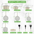 thumbnail image 3 of Juego de utensilios de cocina y horno NutriChef, 20 piezas, antiadherentes, color blanco, 3 of 8