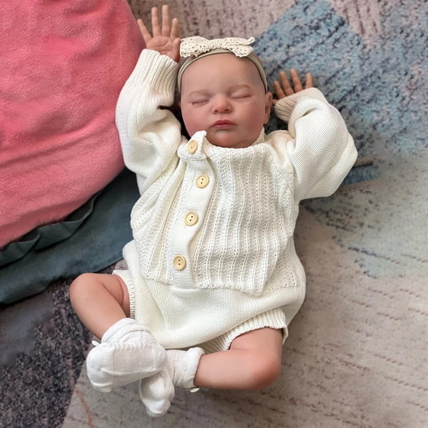 Muñecas recién nacidas de 19 pulgadas, cuerpo suave y tierno, muñeca Reborn realista, piel 3D para colección