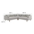 thumbnail image 5 of Sectional Sofa Couch, Grey Gray, Fabric, Living Kitchen Cafe Bistro Hospitality Restaurant, Modern Contemporary HB36286, 5 of 6