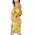 thumbnail image 4 of BRGZLK Off The Shoulder Maternity Dress Women’S Ruffle Ruched Bodycon Summer Elegant Knee Length Baby Shower Pregnancy Dress For Formal Occasions, 4 of 6