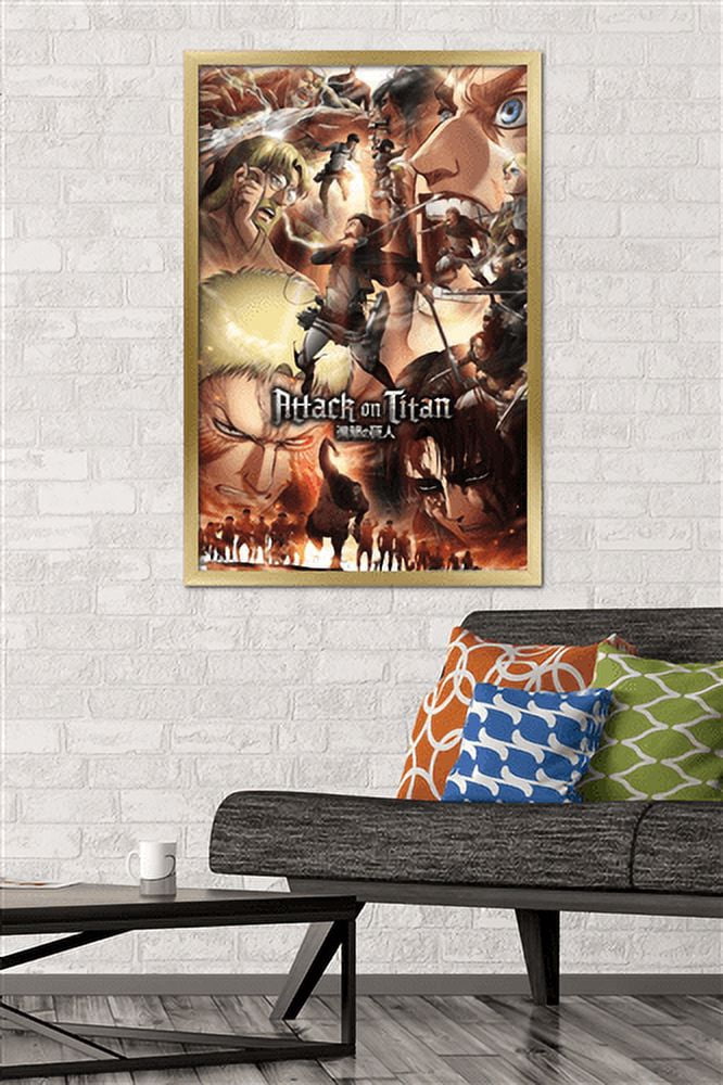 Attack on Titan: Season 3 - Key Art Wall Poster, 22.375" x 34", Framed