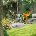 thumbnail image 6 of sruoe Bird Feeder, Hanging Bird Feeder Tray, Bird Feeders Outdoor, Cardinal Bird Feeder, Hopper Feeder, Small Large Bowl Wild Bird Feeders for Garden Decor, Metal, 6 of 7