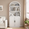 thumbnail image 4 of Kselythan Bookcase 5 Shelf Arched Bookshelf 71.65in Tall Bookcase Farmhouse Display Storage Rack Wooden Bookshelves for Home Office, Living Room, 4 of 8