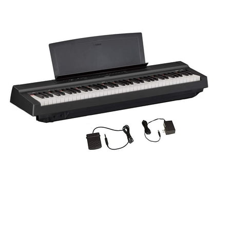 Yamaha P121B 73-Key Portable Digital Piano Black with Power Adapter and Sustain (Best Sustain Pedal For Digital Piano)