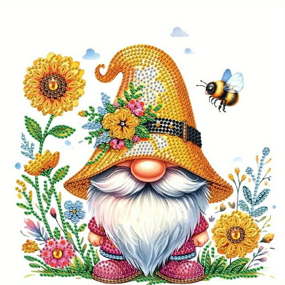 Gnomes in Flowers Diamond Art Painting Kit