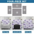 thumbnail image 6 of Xixirimido Purple Butterfly Daisy Pattern Recliner Chair Covers 4-Pieces Stretch Lazy Boy Recliner Covers with Pocket Reclining Slipcovers Soft Sofa Slipcover Furniture Protector for Pets Kids, 6 of 8
