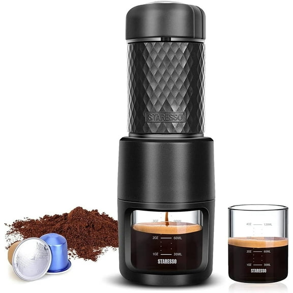 Portable Espresso Maker 2 1 Express Coffee Maker Compatible Capsules Ground Manual Machines Mini Hand Press Makers Travel Camping Hiking Classic