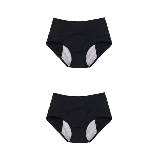 Minnieouse Calzoncillos de diseño Simple para mujer, ropa interior reutilizable lavable de Color sólido para niñas, bragas Chinlon, ropa Negro 8XL 2Conjunto