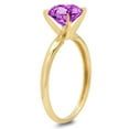 thumbnail image 2 of 1 ct Round Cut Simulated Alexandrite Solitaire 14K Yellow Gold Womens Engagement Ring, 2 of 4