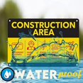 thumbnail image 6 of 2 Pack of Construction Area Sign 18" X 12" Yellow Painted Heavy Duty Aluminum with Post Safety Instructions for Workers on Construction Site, Authorized Personnel Only Sign, 6 of 7
