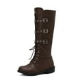 thumbnail image 5 of UngA Casual Boots for Women Women's Cowboy Boots Mid Calf Cowgirl Embroidered Western Chunky Heel Pull On Knee High Boots Brown,6, 5 of 7