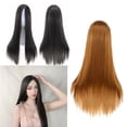 thumbnail image 2 of Vogacara Peluca chal largo y para mujer, colorido, media mano, alta temperatura, cubierta frontal de seda, disfraz sintético, Cosplay falso Cuidado del cabello Marron oscuro Vogacara CE015081-02, 2 of 6