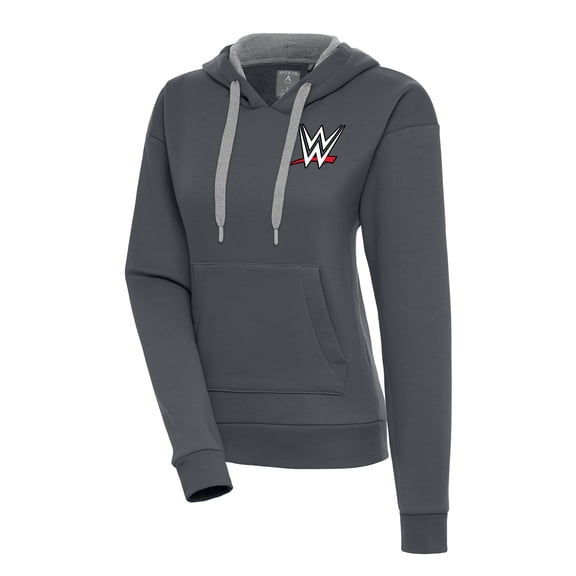 Women's Antigua Charcoal WWE Victory Pullover Hoodie