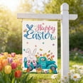 thumbnail image 6 of AZXY Happy Easter Garden Flag 12x18 Inch, Double-Sided Linen Bunny in Blue Truck with Easter Eggs Tulip Print Outdoor Yard Flag for Front Yard Porch Spring Holiday Decorations, 6 of 6