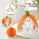 thumbnail image 4 of 35cm Carrot Bunny Plush Toy, Hide and Seek Bunny, Muppet Bunny Toys, Carrot Reversible Rabbit Plushie Animal with Zipper, Rabbit Plush Toys for Girls, 4 of 5