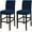 Dark Blue, variant on Namzi 2 Pack Stretch Bar Stool Covers Pub Counter Stool Chair Covers with Back Washable Barstool Seat Slipcover with Elastic Bottom (Grey)