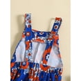 thumbnail image 6 of Bagilaanoe 4th of July Jumpsuit for Toddler Baby Girl Sleeveless Floral Print Romper Overalls + Headband 12M 18M 24M 3T 4T 5T Kids Long Flared Pants Independence Day Outfits, 6 of 9