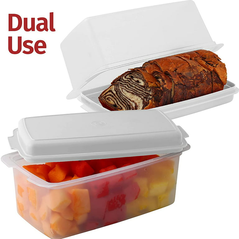 Signora Ware Bread Box -Dual Use Bread Holder/Airtight Plastic Food Storage Container for Dry or Fresh Foods -2 in 1 Bread Bin- Loaf Cake