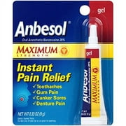 Anbesol Gel Benzocaine Maximum Strength Oral Anesthetic, 0.33oz Each