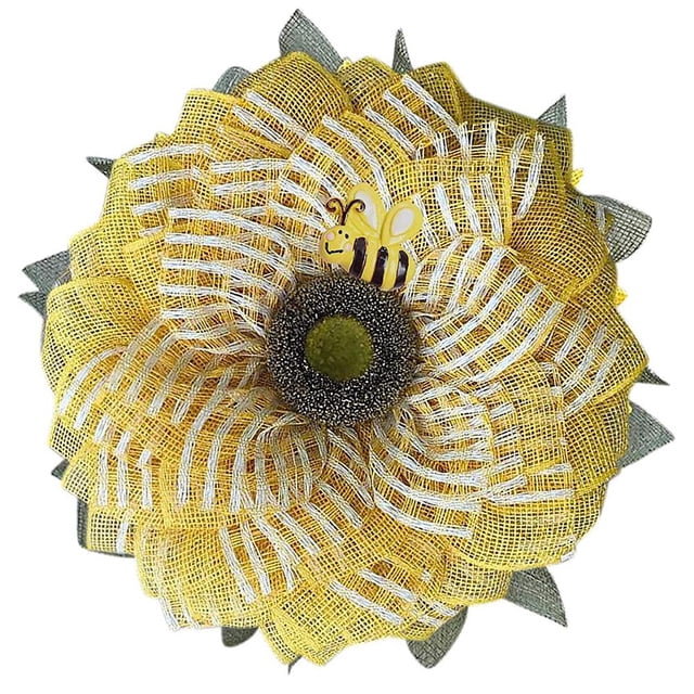 Girasol De Abeja, Adornos De Corona Colgantes Artificiales, Corona De Día De Abeja Para Puerta Delantera, Decoración Para Fiesta De Boda Noticed HA042635-01