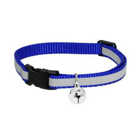 Nickel Blue Nylon Collar - Wideskall Adjustable Nylon Safety Breakaway Cat Collar with Bell, Blue