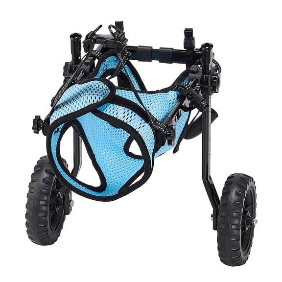 Dog Wheelchair for Back Legs, Adjustable 2 Wheels Pet Wheelchair, Lightweight Dog Cart with Shock-Absorbing Wheels, Mobility Support Wheel Chair for Disabled Injured Dogs up to 22lbs, Small