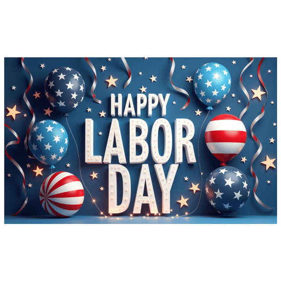 Decorative Design Happy Labor Day Banner Polyester Material Party Decoration Lightweight Graphic Design Celebration Banner for Holiday Celebration Indoor Decoration Event Decoration