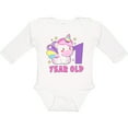 thumbnail image 3 of Inktastic 1 Year Old with Cute Unicorn Birthday Girls Long Sleeve Baby Bodysuit, 3 of 5
