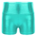 thumbnail image 3 of CHICTRY Women's Metallic Athletic Shorts Dance Tights Summer Hot Bottoms Rave Party Club Dancewear Blue Green S, 3 of 6