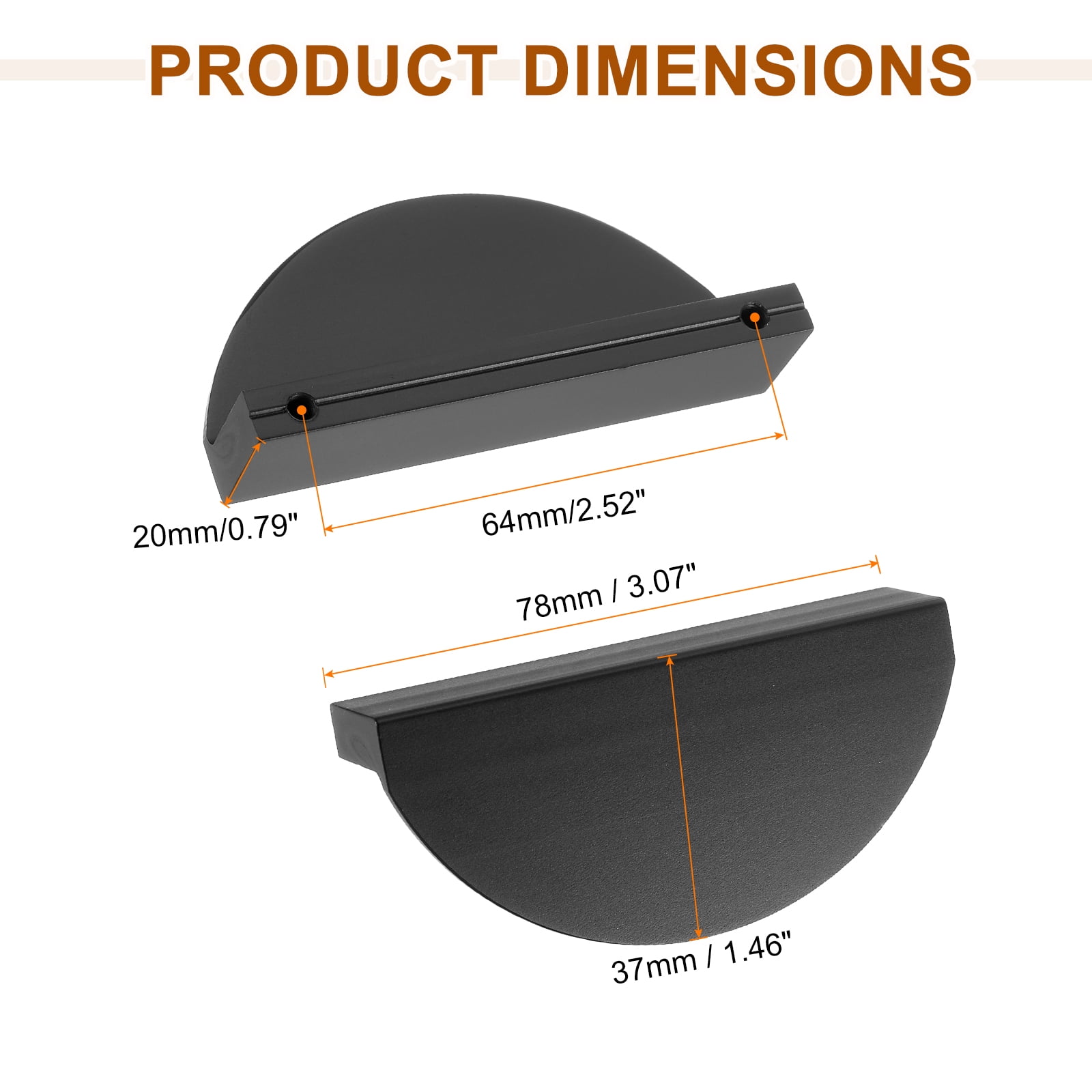 Uxcell Cabinet Pull Handles, Zinc Alloy Modern Drawer Pulls for Kitchen Cupboard Dresser Cabinet Hardware Black