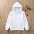 thumbnail image 2 of Resicozy Zip Up Hoodie Uniform Boys Girls Zipper Sweatshirt Oversized Y2K Fall Hooded Jackets Clothes with Pockets 3-12 Years White 150, 2 of 5