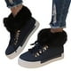 thumbnail image 2 of Botas de nieve para mujer, cortas, largas y peludas, con reborde, para correr, de invierno, estilo vaquero, 2 of 4