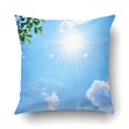 thumbnail image 1 of Funda de almohada ABPHQTO Llamarada solar Natural Con Cielo de Nubes Azules y Hojas Verdes 50x50 cm, 1 of 1