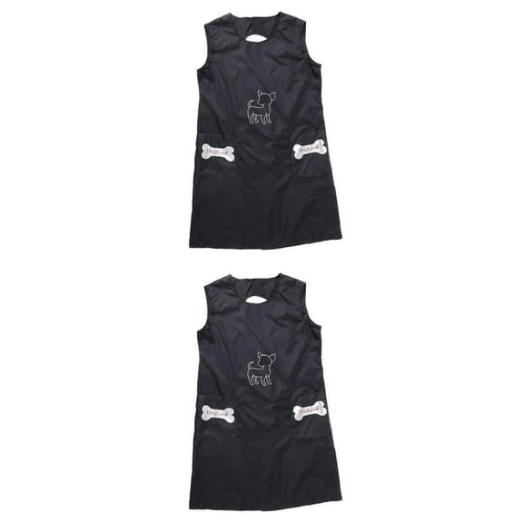 2pcs Waterproof Pet Dog Grooming Apron Professional Groomer Bib W/ Pockets