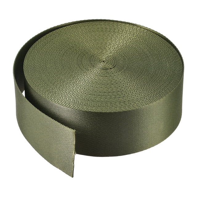 Unique Bargains Flat Nylon Webbing Strap 2 Inch 20 Yards Dark Green for Backpack. Luggage-rack
