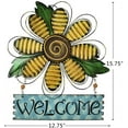 thumbnail image 2 of Metal Welcome Sign Daisy Hanging Signs for Front Door Indoor Outdoor Door Decor Wall Art Flower Decoration, 2 of 6