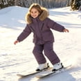 thumbnail image 2 of ATOGUTA Girls Snowsuit Hoodeed Waterproof Snow-proof Outdoor Sports Daily Winter Warm Ski Set Purple, 2 of 8