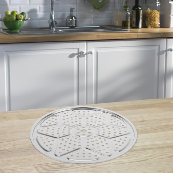 FOMIYES 2Pcs Round Stainless Steel Steaming Plate for Food Preservation and Enhanced Cooking Efficiency