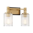 thumbnail image 3 of Concord 2-Light Bathroom Vanity Light in Matte Black with Warm Brass, 3 of 5