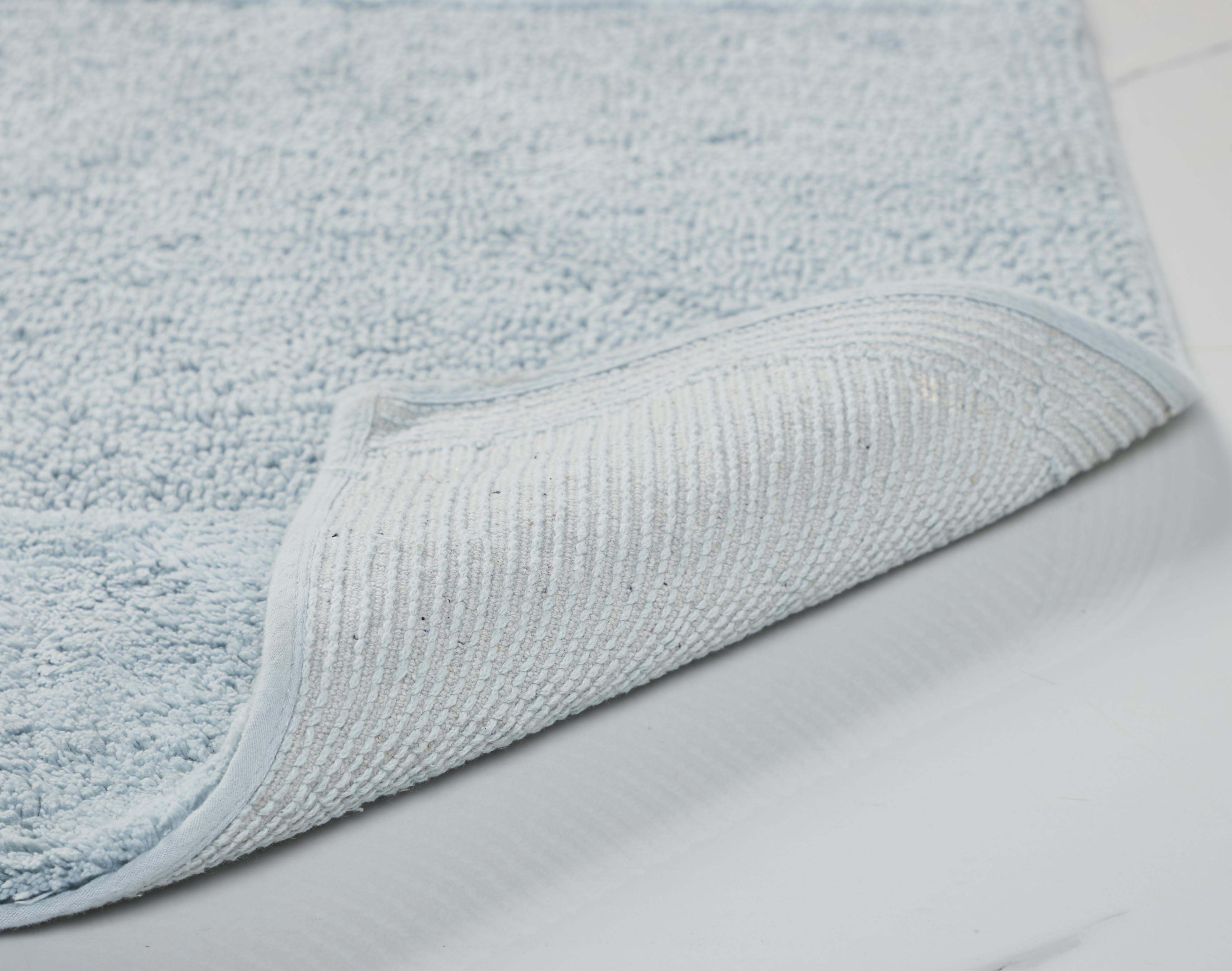 Better Trends 24" x 40" Bathroom Rug 100% Cotton, Soft Tufted Bath Mat, Water Absorbent & Spray Latex Backing Bathroom Rug (Blue) Granada Collection