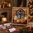 thumbnail image 5 of DIY Christmas Winter Tea Scene Pearl Bead Painting Kit, Unframed Canvas Rhinestone Art Set with Instruction Manual, Relaxing Craft Kit for Adults, Decorative Wall Ornament for Christmas Home Decor, 5 of 7