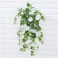 thumbnail image 4 of Cesta Colgante Artificial Ounissouiy Flores de Seda Falsas 66cm Blanco, 4 of 6