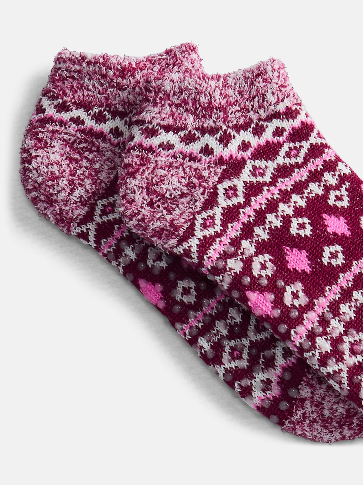 Joyspun Women's Double Layer Low Cut Lounge Socks, 3 Pack, Shoe Sizes 4-10