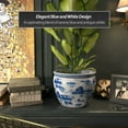 thumbnail image 5 of Red Lantern 14" Landscape Blue & White Porcelain Fishbowl Planter, 5 of 6