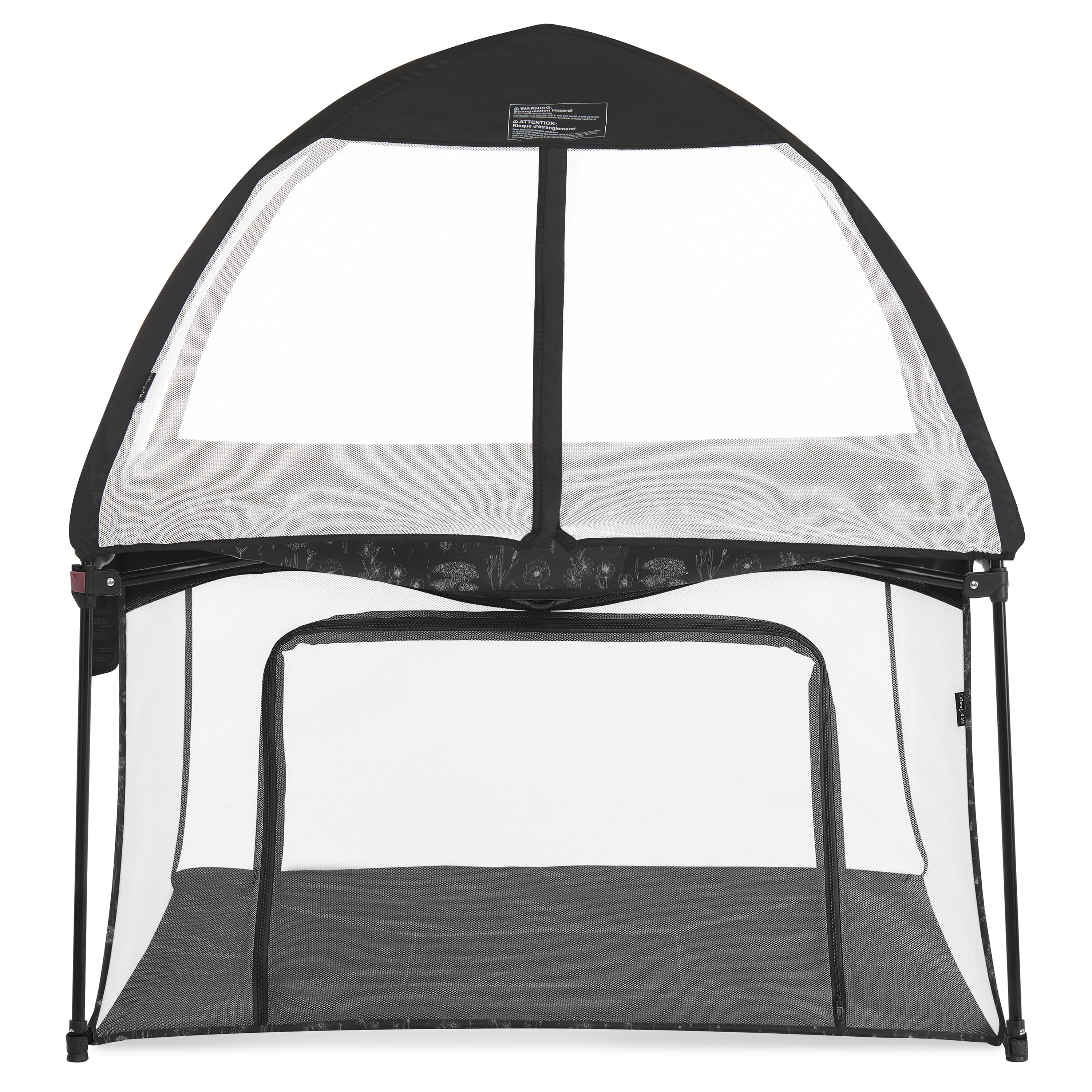 Dream On Me Canopy for Ziggy Playpen, Black and White, Unisex