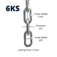 thumbnail image 2 of ABUS Cadena de seguridad cuadrada de acero endurecido 6KS de 2 pies x 1/4 pulgadas de grosor para bicicletas, contenedores, remolques, vehículos todo terreno, motocicletas y propiedad personal/industr, 2 of 5